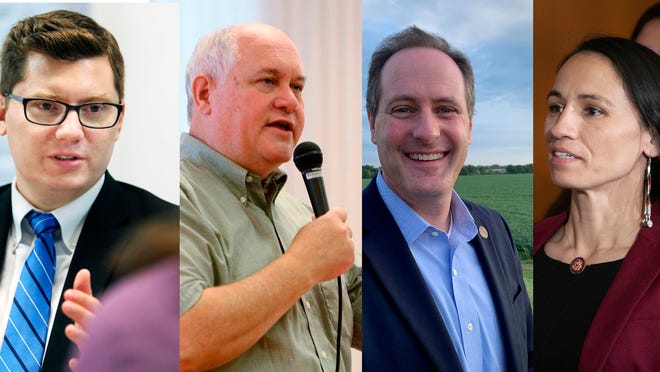 From left are U.S. Rep. Jake LaTurner, of Kansas' 2nd Congressional District; U.S. Rep. Ron Estes, of the 4th Congressional District; U.S. Rep. Tracy Mann, of the 1st Congressional District, and U.S. Rep. Sharice Davids, of the 3rd Congressional District.
