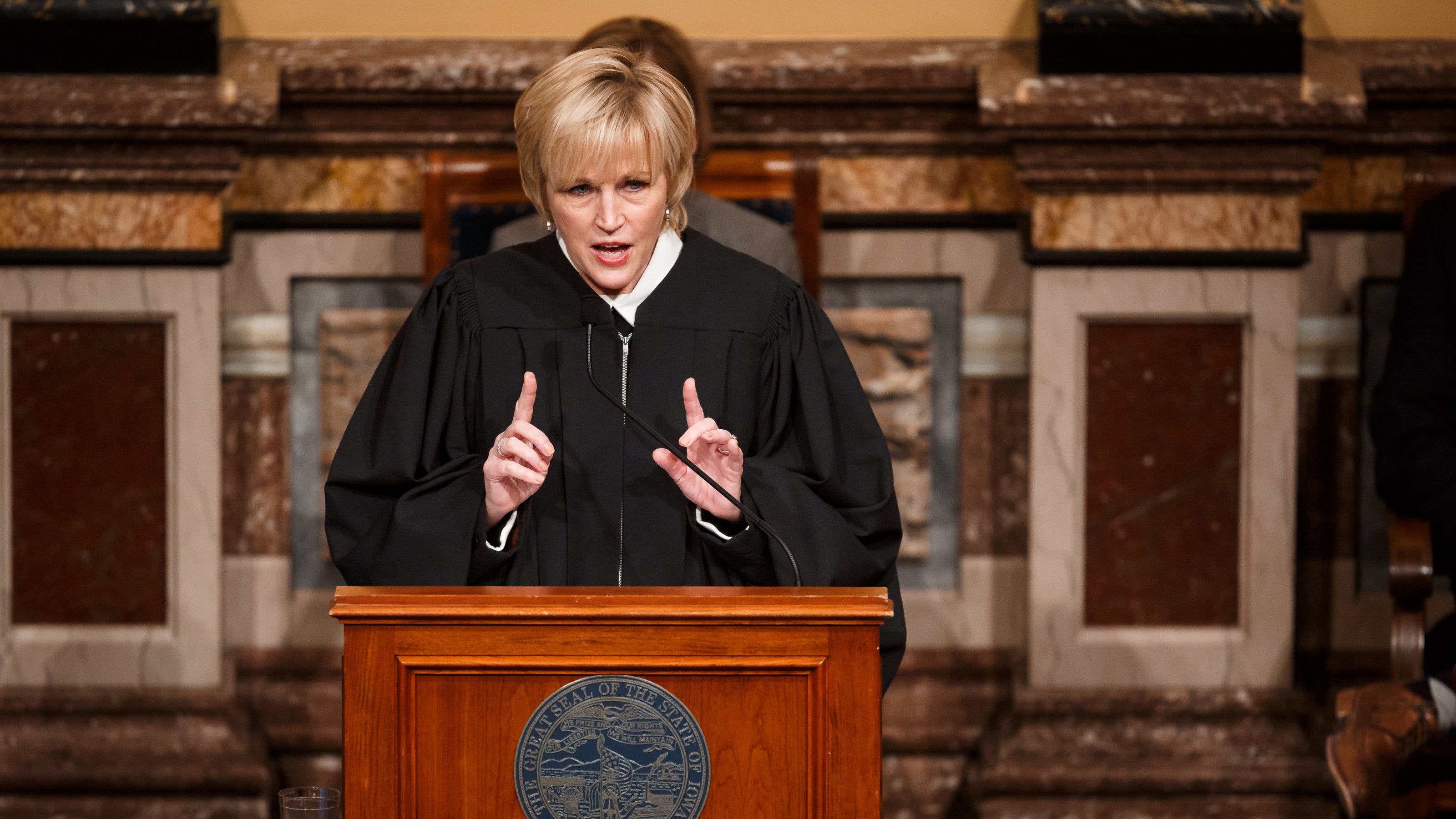 Iowa Supreme Court Chief Justice Susan Christensen strikes note of hope ...