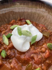 Masa harina is the ingredient used to thicken healthful chili made with turkey.