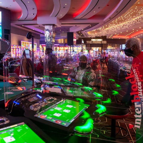 Testers work inside the new Live! Casino & Hotel i