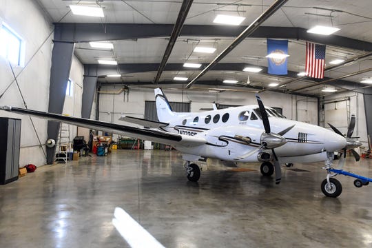A plane in the state fleet stand in the hangar on Monday, January 11, at the Pierre Regional Airport.