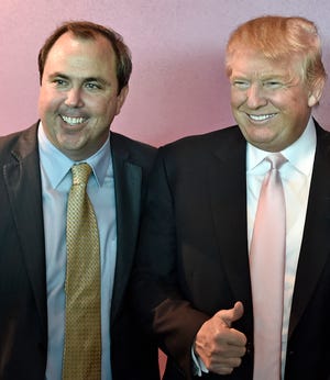 State senator Joe Gruters with President Trump at the Van Wezel in Sarasota on May 21, 2015. Trump had just been presented with the “Statesman of the Year” award by the Sarasota GOP.