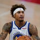 Golden State Warriors forward Kelly Oubre Jr. shoots a free throw during the first half of an NBA basketball game, Tuesday, Dec. 29, 2020, in Detroit. (AP Photo/Carlos Osorio).