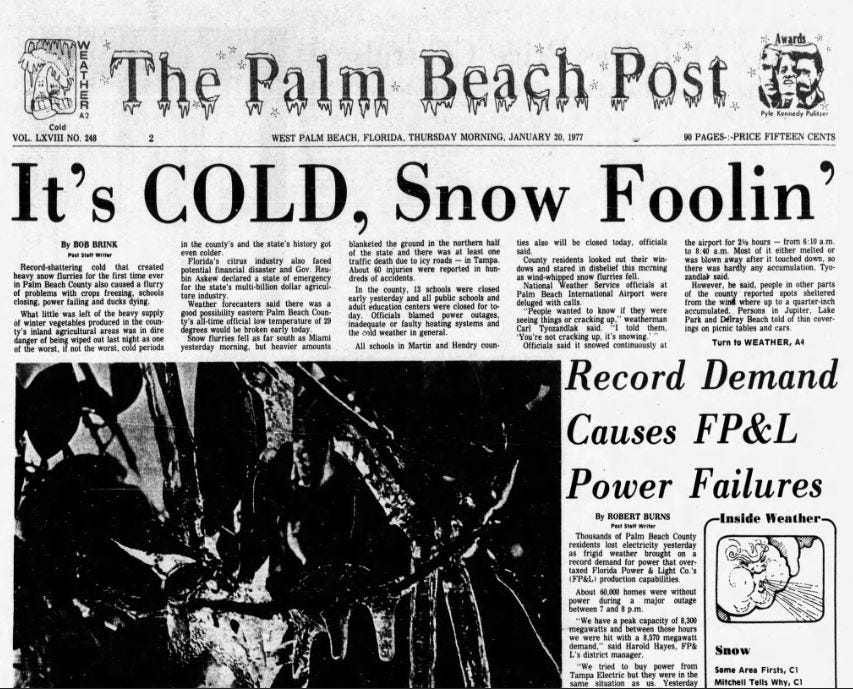 Four decades on, S. Florida snow still delights