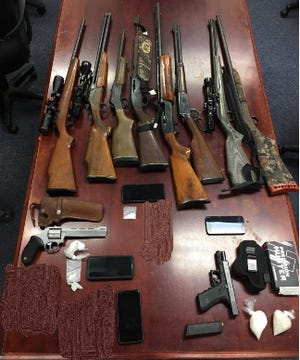 four drug guns police augusta nelson surplus counties facing wake firearm residents charges several multiple different seized drugs virginia release