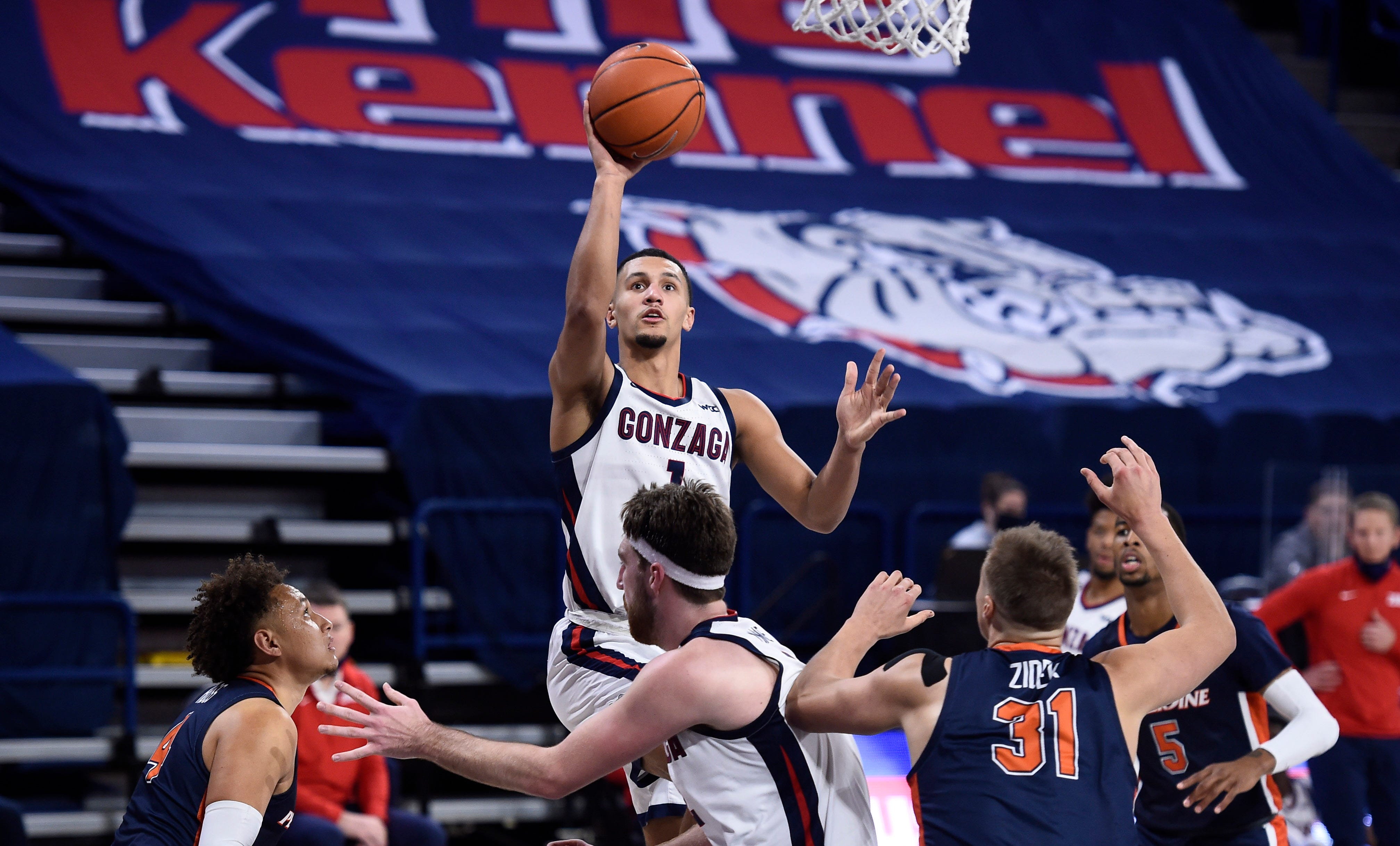 Undefeated Gonzaga remains at the top of the Ferris Mowers Men's Basketball Coaches Poll