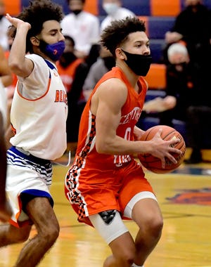 Central York's Jacobi Baker, seen here in a file photo, had 18 points on Monday in the Panthers' win over Bishop McDevitt.