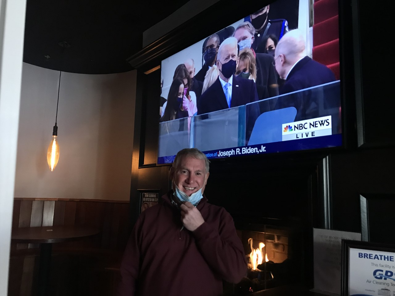 David Dietz, owner of the BBC Tavern in Greenville, broke a rule on Wednesday and watched Biden's inauguration, despite a four-year-old proclamation to stick to sports at his restaurant.