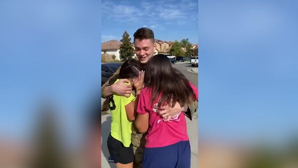 Specialist Ashton Delgado hadn't seen his family i