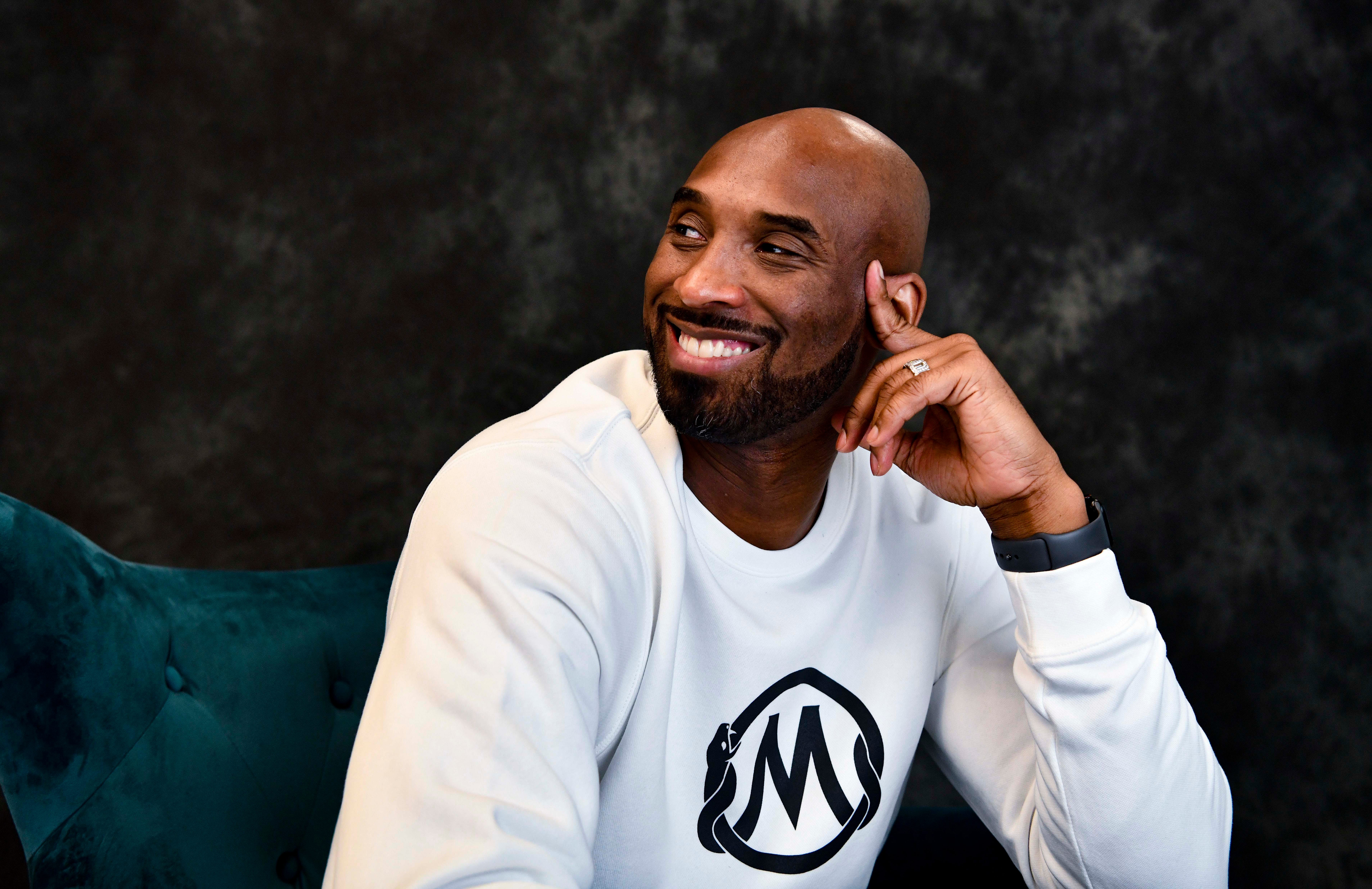 Kobe Bryant posed for a portrait inside of his office in Costa Mesa, Calif., on Jan. 17, 2020. Bryant, one of the greatest NBA players in history, was building an impressive resume in his post-basketball career, including winning an Academy Award.