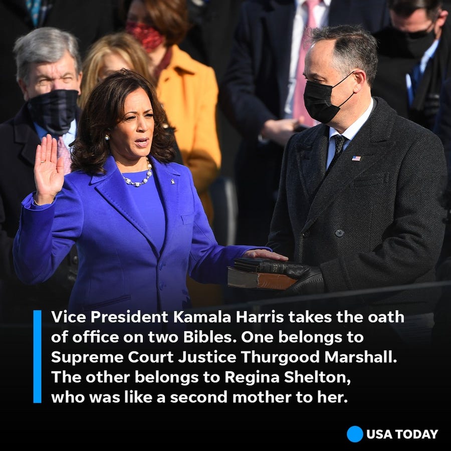 Vice President Kamala Harris took the oath office in a barrier-breaking ceremony Wednesday, becoming the first woman, first Black American and first South Asian American to hold the office.