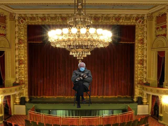Bernie Sanders Inauguration Meme In Wilmington Potentially higher quality, but larger filesize. bernie sanders inauguration meme in