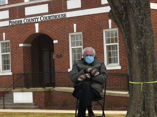 Bernie Sanders Inauguration Meme In Wilmington Bernie sanders at wednesday's inauguration, sitting with his arms crossed and wearing a mask and big mittens, is proving to be an exception. bernie sanders inauguration meme in