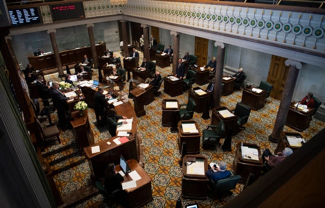The Tennessee State Senate meets during a special session on education at the State Capitol Thursday, Jan. 21, 2021 in Nashville, Tenn.