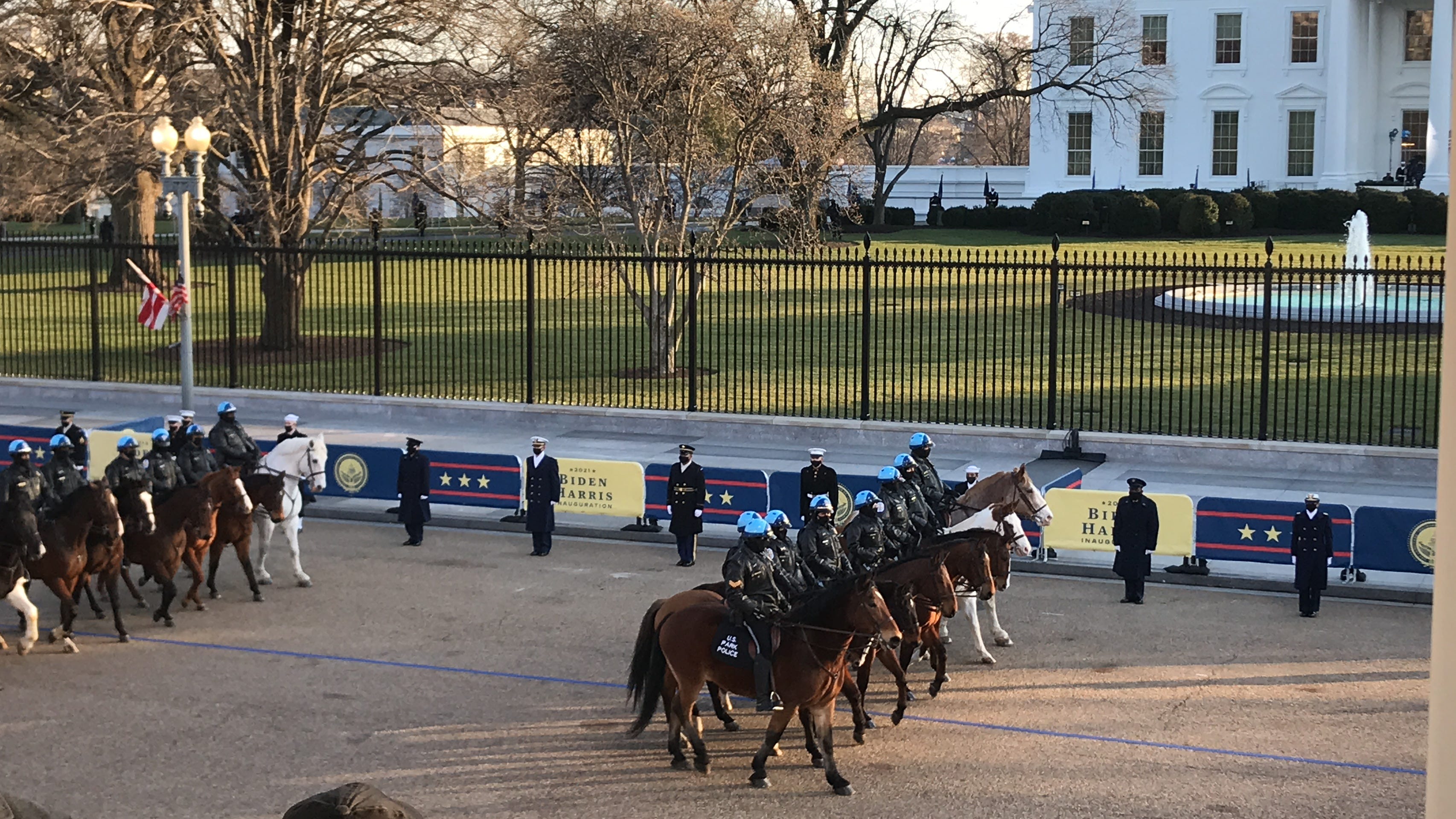 Washington, D.C. park police end the presidential motorcade on Wednesday, Jan. 20.