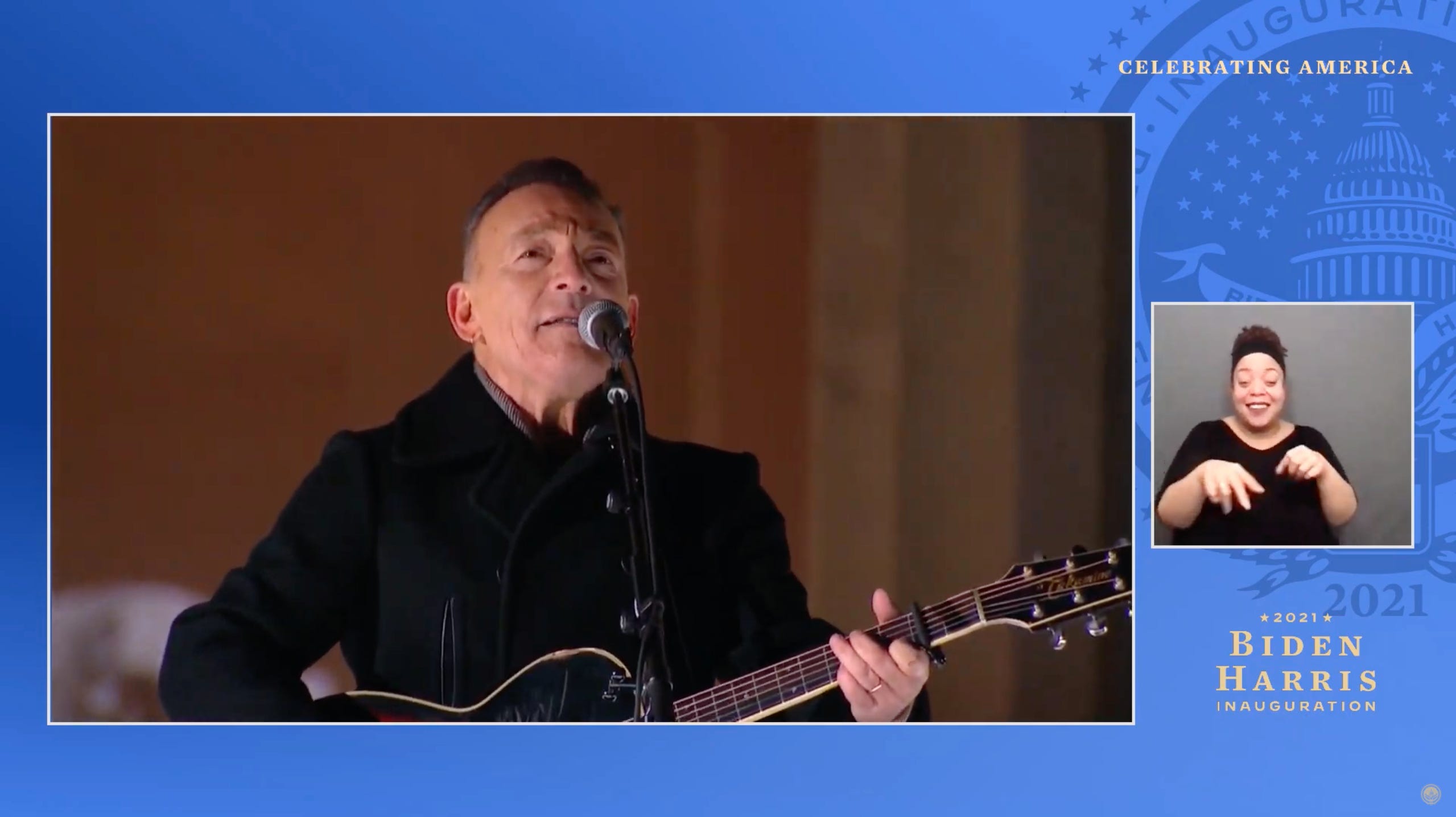 Bruce Springsteen performs as part of Joe Biden's "Celebrating America" inauguration celebration on Jan. 21, 2021.