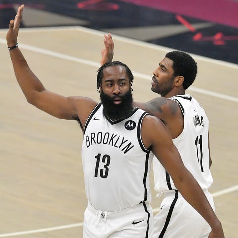 Kevin Durant, James Harden and Kyrie Irving