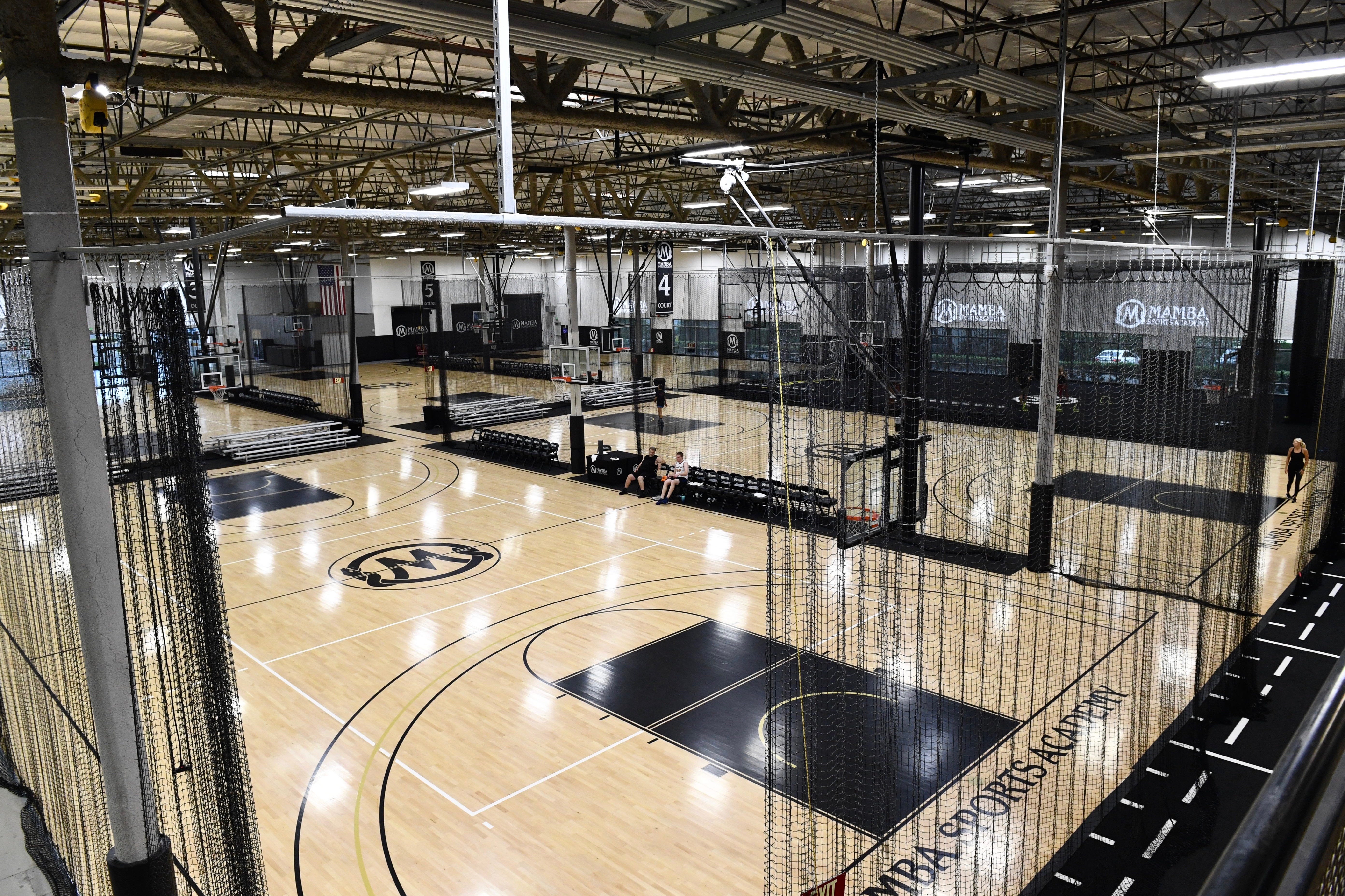 A basketball court at the Sports Academy.