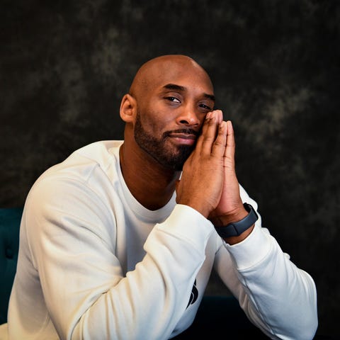 Kobe Bryant poses for a portrait inside of his off
