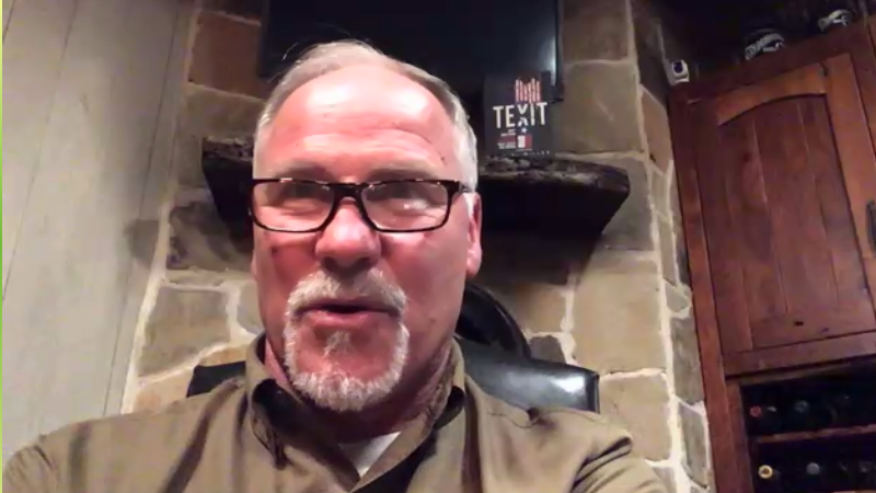 State Rep. Kyle Biedermann, R-Fredericksburg, during Texas Nationalist Movement virtual town hall at which he announced the upcoming Tuesday filing of his bill calling for statewide vote on Texas secession from the U.S.