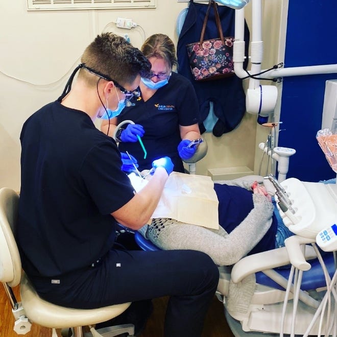 Area dentist donate their time to help during a free dental clinic held by Pleasant City Church in 2020. The success of that clinic prompted the church to hold another this year.