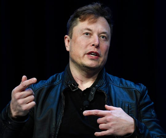 In this March 9, 2020 file photo, Tesla and SpaceX Chief Executive Officer Elon Musk speaks at the SATELLITE Conference and Exhibition in Washington.