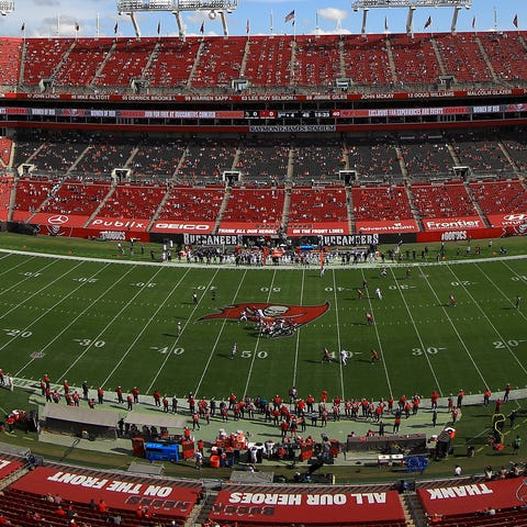 A general view of the Tampa Bay Buccaneers playing
