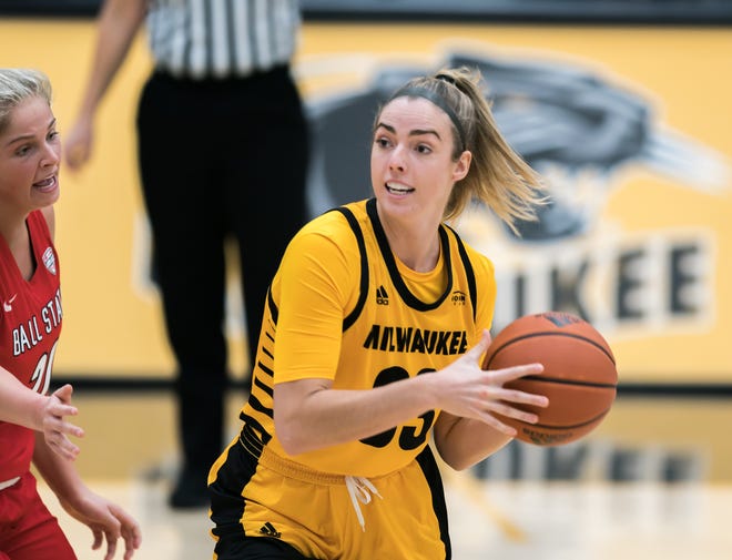 UW-Milwaukee forward Megan Walstad, seen in an earlier game, led the Panthers with 23 points Saturday despite foul trouble.