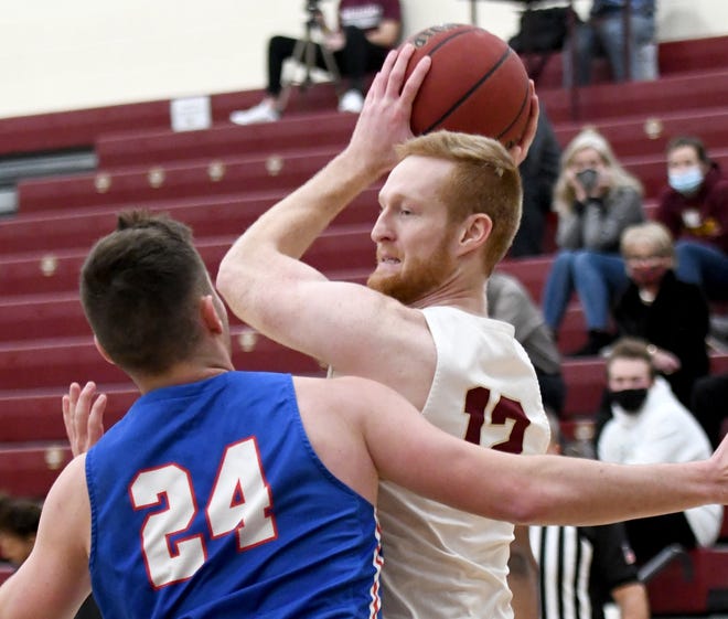 Walsh's Caleb Canter, shown here during a game against Ohio Valley last season, scored 17 points, grabbed eight rebounds and handed out four assists in Sunday's 81-73 win over Maryvale.