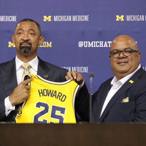 Michigan men's basketball coach Juwan Howard and A