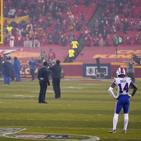 Buffalo Bills wide receiver Stefon Diggs stands on