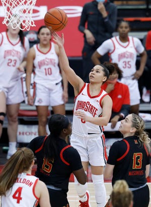 Ohio State guard Madison Greene averaged 13.4 points and 4.3 assists per game last year.