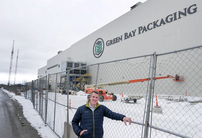 Will Kress, president and CEO of Green Bay Packaging, stands outside the new paper mill under construction at Radisson and Quincy streets. Construction of the $500 million paper mill, the first new mill in the state in decades, started in September 2018 and will be finished in March 2021.