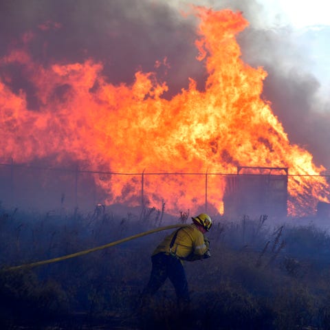Battling a wildfire in Riverside, California, on D