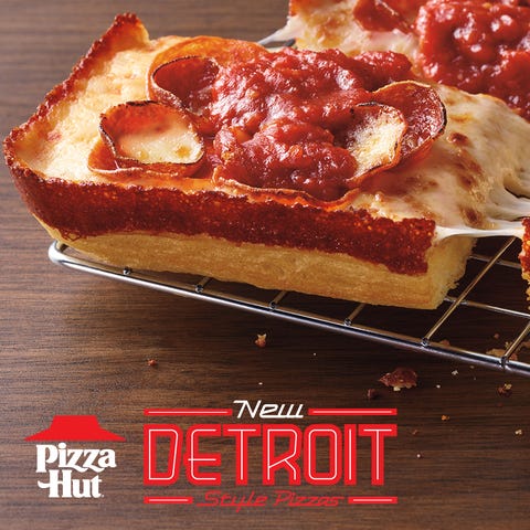 Pizza Hut's Detroit-Style pizza is available for a