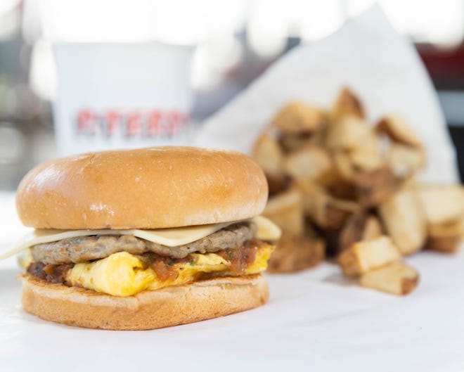 P. Terry's introduces its new spicy egg sandwich Monday.