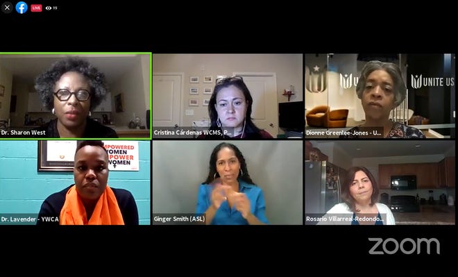 Panelists discuss the experiences of Black, Indigenous and People of Color as they relate to the COVID-19 pandemic during Buncombe County's "Let's Talk COVID-19 The Vaccine" discussion on Facebook Live Jan. 27.