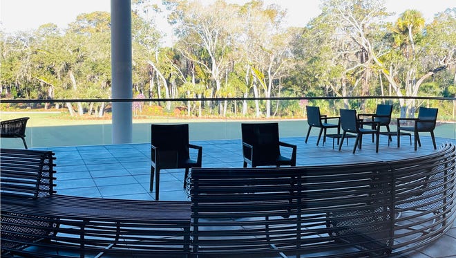 Employees at the PGA Tour's Global Home have the option to meet or take a break at indoor or outdoor areas.