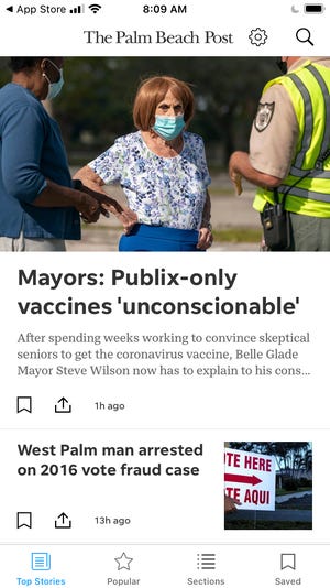 The new Palm Beach Post app has lots of great features.