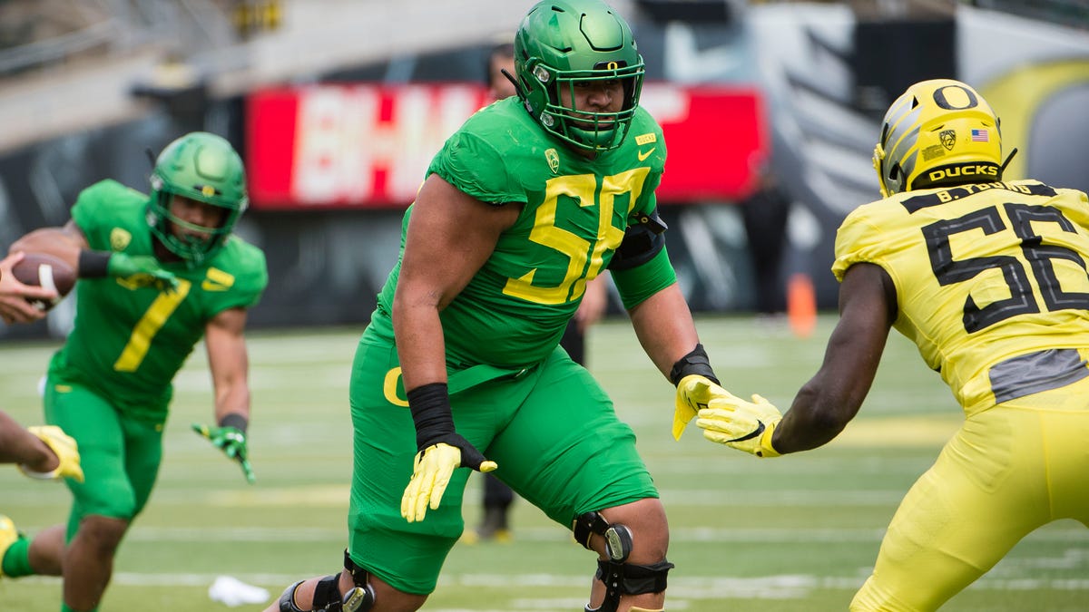 Will Oregon OT Penei Sewell (58) be the first non-quarterback drafted in 2021?