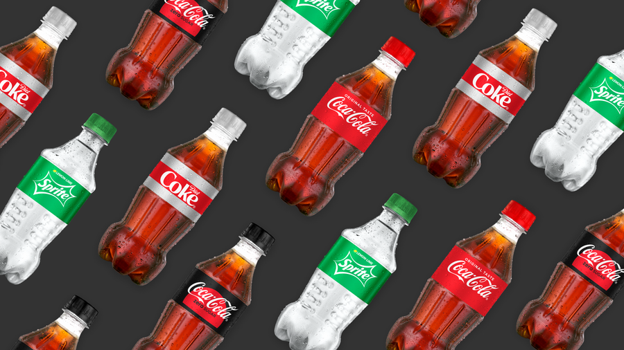 Coca-Cola's 13.2oz bottle made from recycled material.