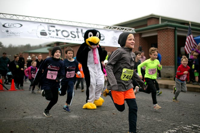 Runners take off at the start of the Frostbite Fun Run on Sunday, Feb. 17, 2018 at the Lelia Patterson Center in Fletcher. The annual Frostbite Races presented by Hunter Subaru and the Lelia Patterson Center is set for the afternoon of Sunday, Feb. 21, put on by iDaph Events. [PROVIDED PHOTO/COLBY RABON]