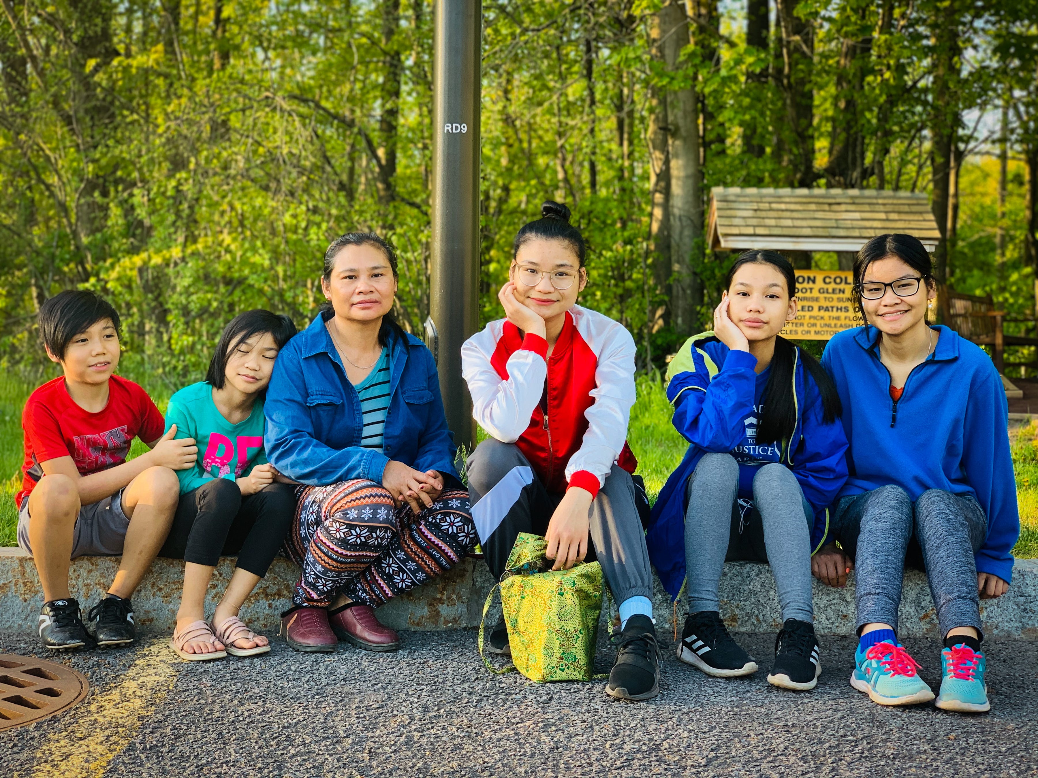 The Paw family together before exploring Root Glen at Hamilton College in May of 2020.