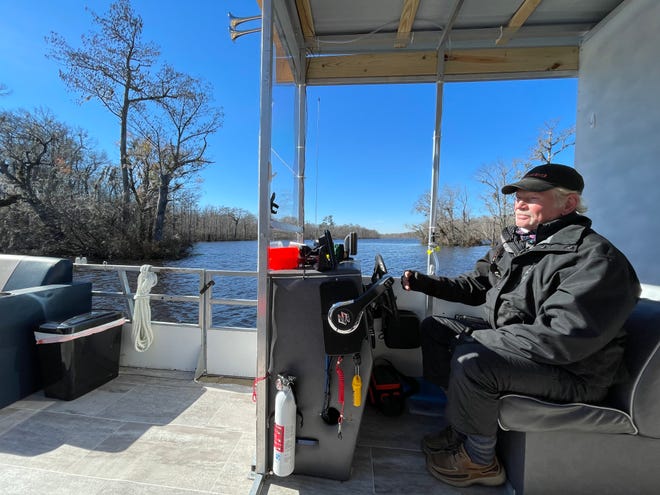 Doug Springer enters Island Creek off the Northeast Cape Fear River, which he will give tours of to small groups through his new business Castle Hayne Water Tours.