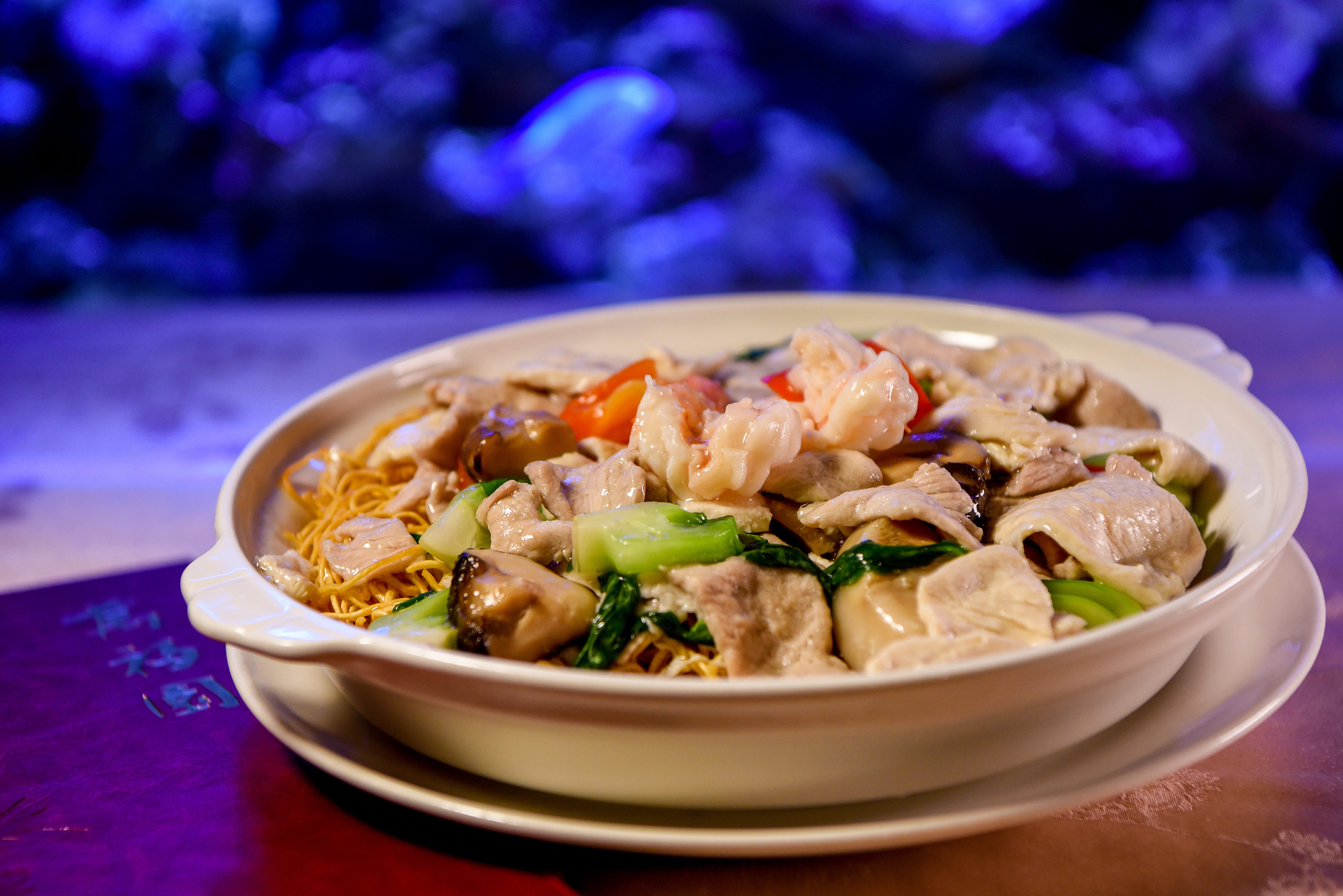 Cantonese pan-fried noodles for Chinese New Year at Hunan Taste in Denville  on Friday January 29, 2021.