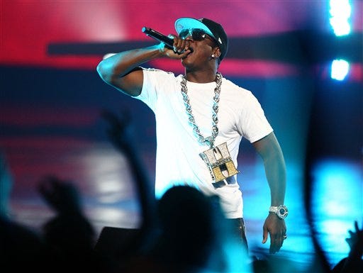 Rapper Yung Joc performs at the Boost Mobile RockCorps Concert at Radio City Music Hall Saturday, Oct. 6, 2007 in New York.