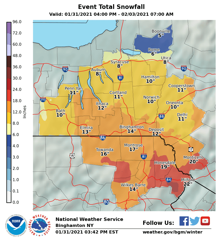 NY weather forecast Snow totals could reach 1824 inches in storm