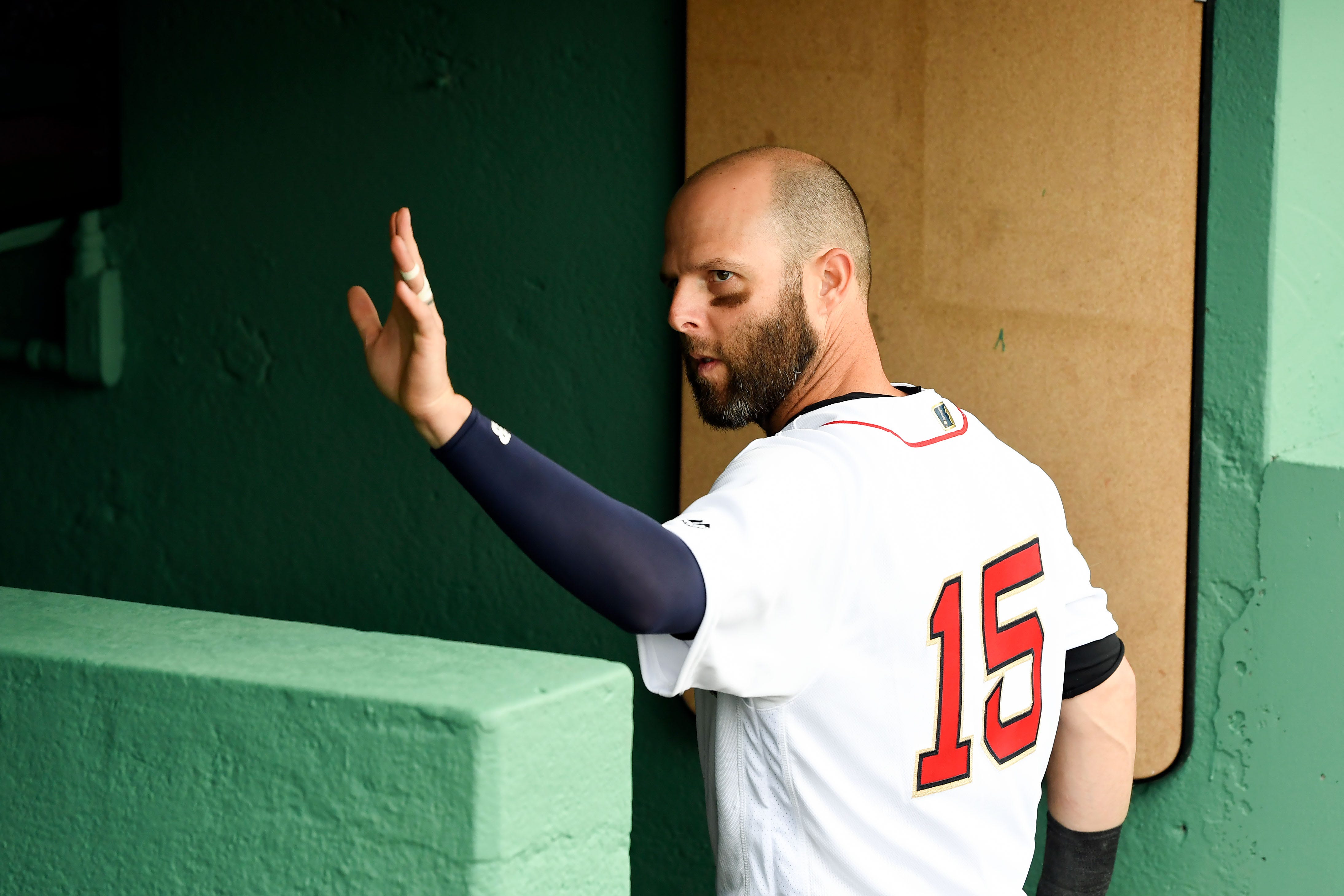 Dustin Pedroia played 14 seasons in the majors, all with the Boston Red Sox.