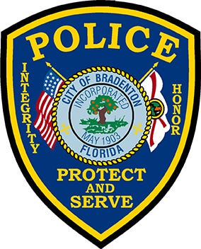 The badge logo of the Bradenton Police Department.