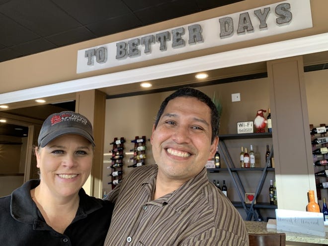 Carlos Soldevilla and his wife Angie Slattery are the owners of the new To Better Days Wine Bar & Bistro, seen here shortly after opening for the evening on Tuesday, Feb. 2, 2021. The business opened on Jan. 21 is at 197 N. Yonge St. (U.S. 1) in Ormond Beach. The couple previously owned La's Bistro on Nova Road.